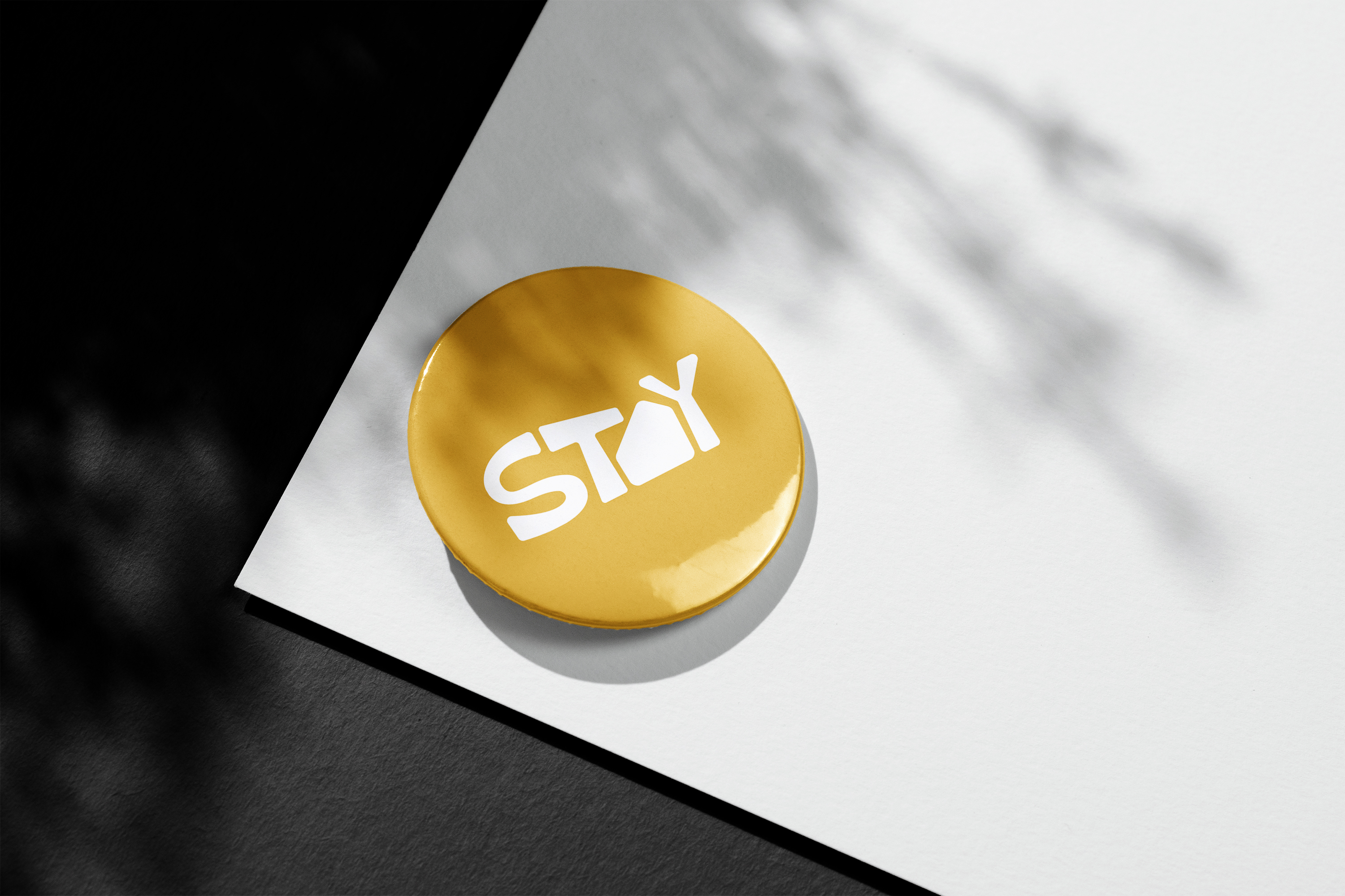 STAY round badge