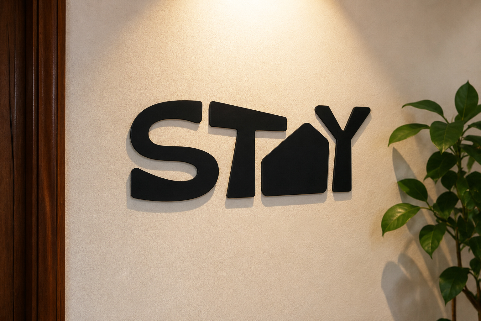 STAY wordmark signage